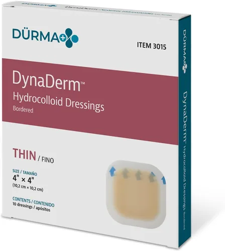 Vista 9 de Dynarex Dürma+ DynaDerm Apósito hidrocoloide - Parche estéril con bordes para heridas - Resistente al agua - Protección flexible - Delgado - 2" x 2
