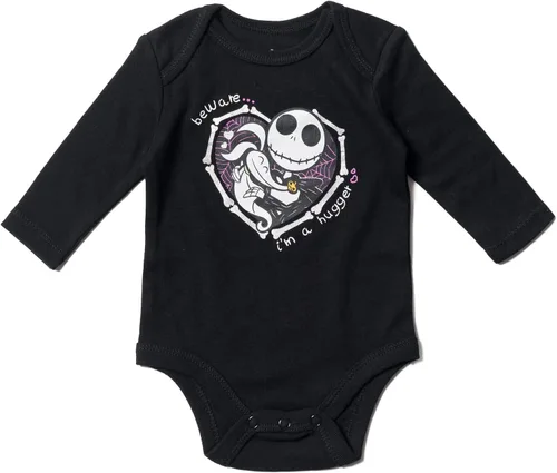 Vista 3 de Disney Nightmare Before Christmas Zero Sally Jack Skellington - Paquete de 3 mamelucos de peluche recién nacidos a bebés