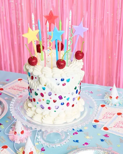 Vista 5 de xo, Fetti 14 velas de cumpleaños novedosas Decoración de fiesta pastel