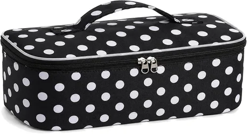 Vista 13 de Elegante bolsa de viaje para herramientas para el cabello con asa para Raya azul claro y rosa
