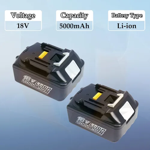 Vista 2 de 2 Pack 5000mAh BL1850B Batteries and 14.4V-18V DC18RC Charger Replacement for Makita BL1850 BL1850B BL1860B BL1840 BL1830 BL1815 194204-5