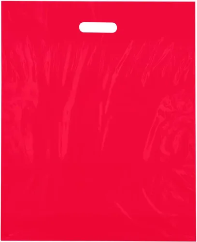 Vista 16 de Bolsas de compras de plástico con asas troqueladas de 9x12, negras, 100/cs – Bolsas marca directa