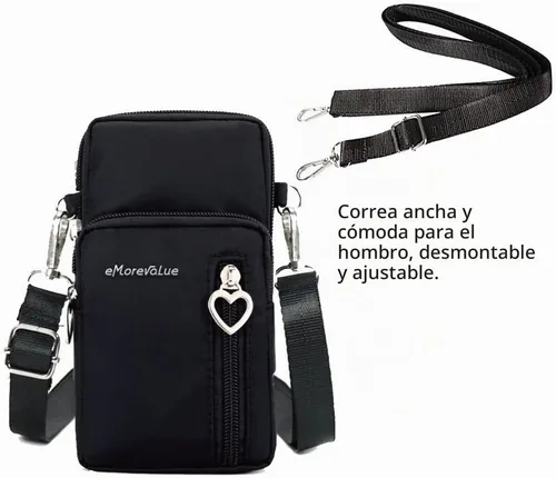 Vista 3 de Cartera para teléfono celular, bolsa cruzada para Samsung Galaxy S24 S23 Ultra S21 S22 S20 Plus Fe Note 20 A15 5G A25 A35 A05S A14 A13 A54 A71 Negro