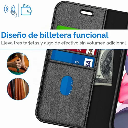Vista 3 de JETech Funda tipo cartera para iPhone 11, color negro