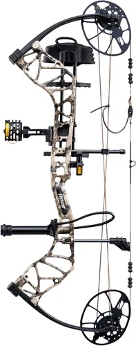 Vista 8 de Bear Legit Maxx - Arco compuesto listo para cazar, 70 libras. Peso de tiro con arco True Timber Strata/Negro