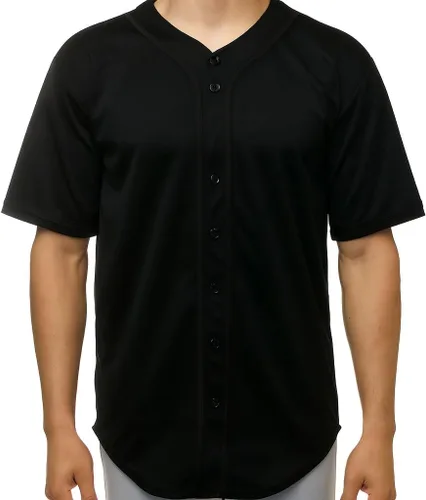 Vista 9 de JC DISTRO Camiseta de béisbol de manga corta con botones para hombre