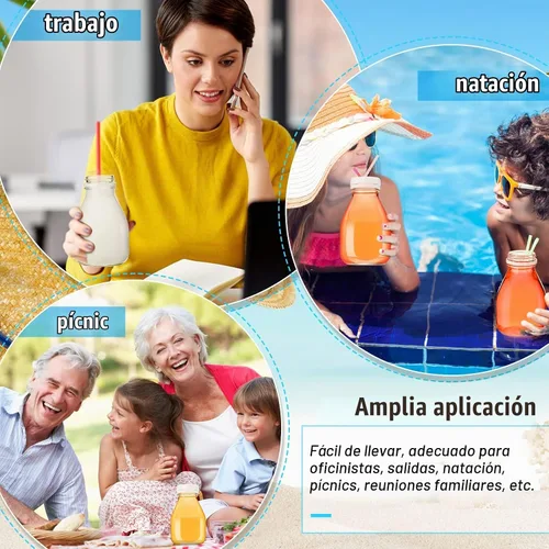Vista 7 de Patelai - Paquete de 6 botellas de leche de vidrio de 16 onzas con tapas