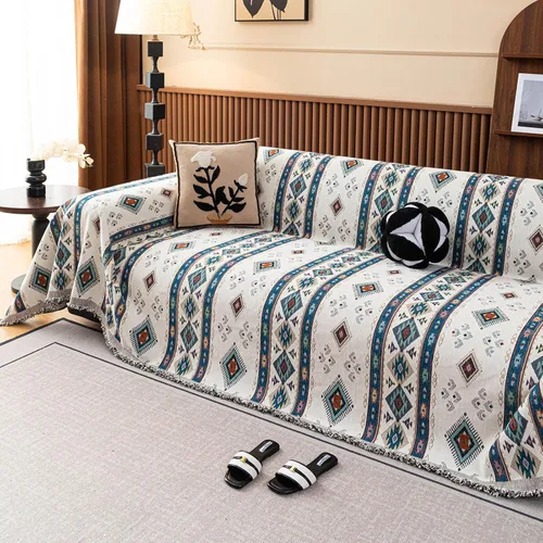 Vista 12 de VClife Funda para silla con acento azteca bohemio de 59 x 71 pulgadas, funda reversible y lavable de felpilla para sillón, color marrón castaño