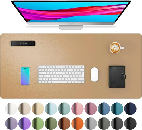 Vista 15 de Aothia - Protector de escritorio de cuero sintético grande, base antideslizante para mouse y superficie para escribir, impermeable, fácil de Agua