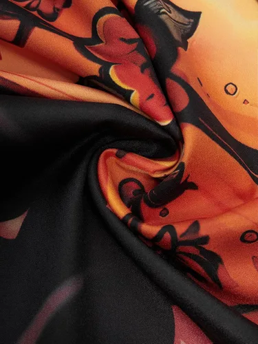 Vista 4 de Hardaddy Camisa de Halloween para hombre, manga corta, con botones, divertida impresión, casual