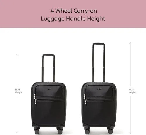 Vista 6 de Baggallini Carry-on de 4 ruedas para mujer, Estampado De Flor De Mediano