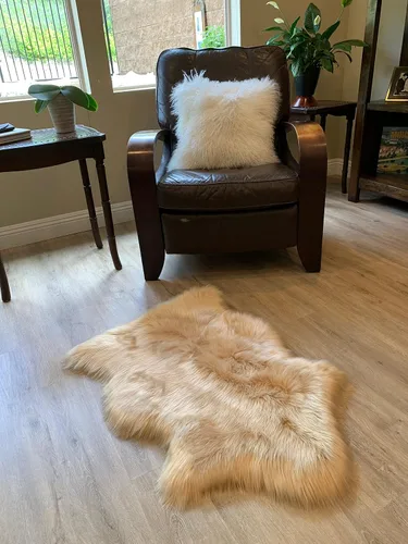 Vista 7 de LAMBZY Alfombra de pelo de oveja sintética, hipoalergénica, súper suave, sedosa para sala de estar, habitación de los niños, sofá