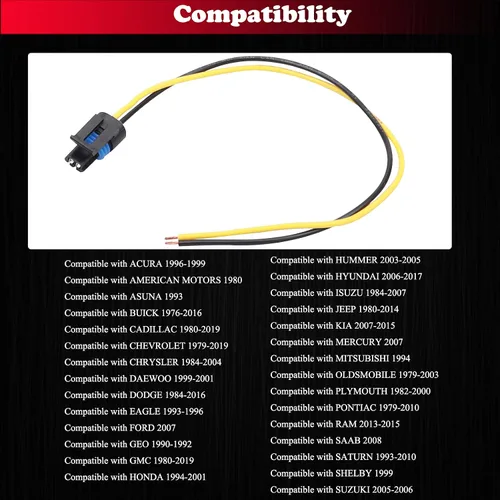 Vista 2 de 2 piezas PT2386 profesional multiusos pigtail 88862305 88987183 85100 enigine conector de sensor de temperatura del refrigerante / arnés de conector