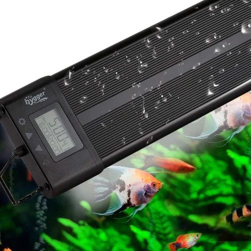 Vista 7 de Hygger - Luz LED programable para acuario, para peceras de plantas de 12~18 pulgadas de largo, espectro completo, con pantalla LCD de configuración