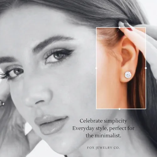 Vista 6 de Aretes de diamantes de moissanita de oro blanco de 14 quilates para hombres y mujeres, aretes de diamante de imitación de oro sólido para hombres
