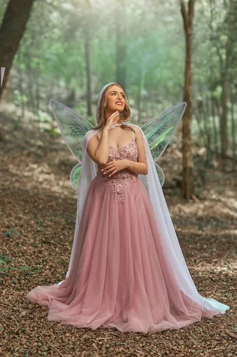 Vista 4 de caretoto Fairy Wings for Adults Halloween Fairy Costume Dress Up Sparkling Sheer Wings Angel Wings for Kids Girls Women