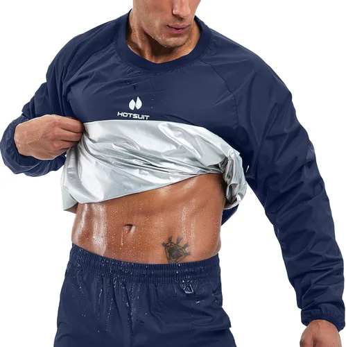 Vista 9 de HOTSUIT Traje de sauna para hombre, traje de sudor, chaqueta de entrenamiento duradera para gimnasio