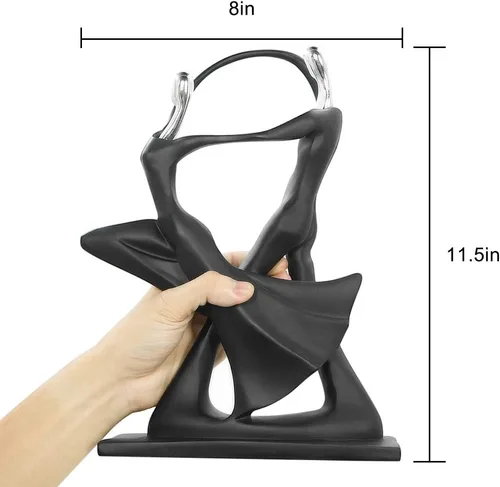 Vista 7 de DreamsEden Escultura romántica de baile para parejas, estatua de aniversario, boda, adorno abstracto, decoración para el hogar y la oficina