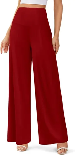 Vista 5 de JZC Pantalones de descanso estilo palazzo para mujer, elásticos, de pierna ancha, informales, cómodos, de tiro alto, holgados, tallas S - 3XL
