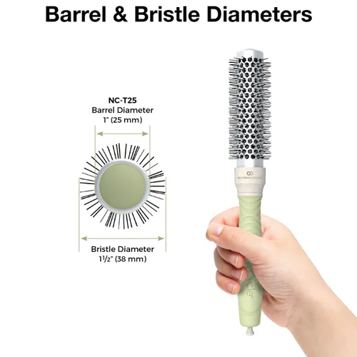 Vista 2 de Olivia Garden NewCycle Round Thermal Hair Brush (not Electrical) with Ceramic Barrel, Ionic Technology and Made from 100% Recycled