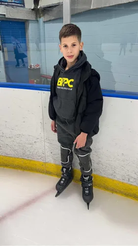 Vista 6 de Patines de hielo Nattork ajustables en 4 tallas para niños, niñas, divertidos patines de hielo para principiantes para exterior, protección dura