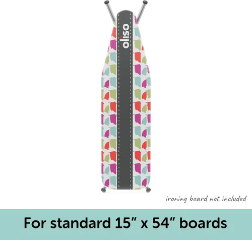 Vista 3 de oliso Funda para tabla de planchar – 100% algodón con almohadilla de fieltro profesional, se adapta a tablas estándar de 54 x 15 pulgadas – Ajuste
