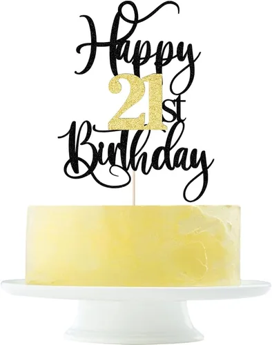 Vista 25 de Decoración para pastel de cumpleaños número 13 con destellos negros y dorados para tartas de 13 años, decoración para pastel de 13 años, decoración
