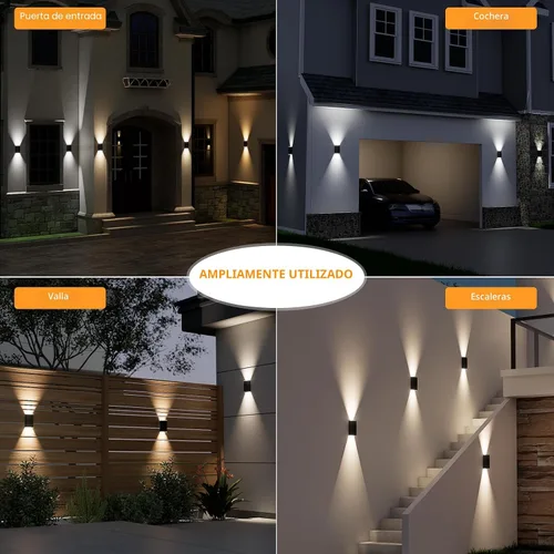 Vista 7 de Lámpara solar de pared para exteriores, 3000/4000/6000K, 3 modos de iluminación del atardecer al amanecer, aplique de pared IP67, impermeable