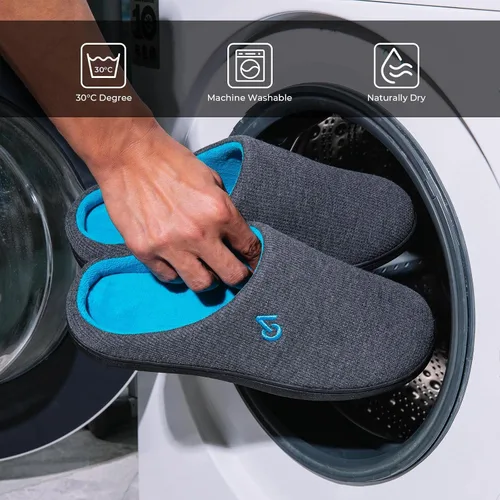 Vista 7 de VeraCosy Pantuflas de espuma viscoelástica de dos tonos para hombre