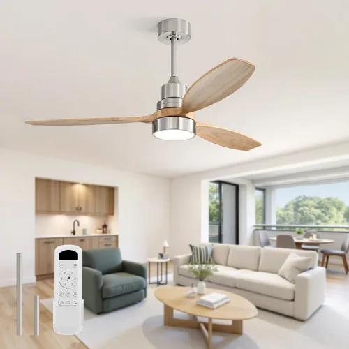 Vista 32 de Sofucor Ventilador de techo de 52 pulgadas con luces y mando a distancia, 3