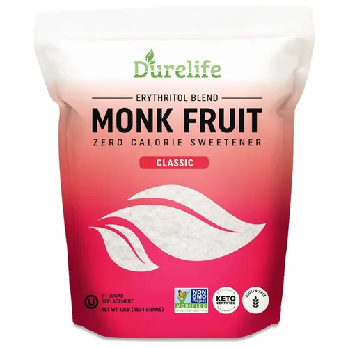 Vista 12 de DureLife Edulcorante de Fruta del Monje, Clásico - Sustituto del Azúcar Blanco, Compatible con Dieta Keto, Reemplazo de Azúcar 1:1, Cero Calorías