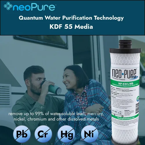 Vista 4 de Neo-Pure Reemplazo compatible con NP-KW1-MB para filtro de agua WaterPur™ KW1 RV - Ahora disponible como filtro MAX, con purificación de agua