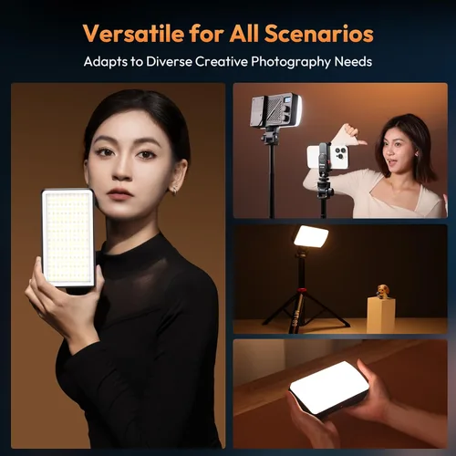 Vista 7 de ULANZI Luz de video portátil bicolor de 40 W, luz de cámara LED recargable de 5000 mAh, batería, 8 modos de escena, 2700-6500K Mini iluminación