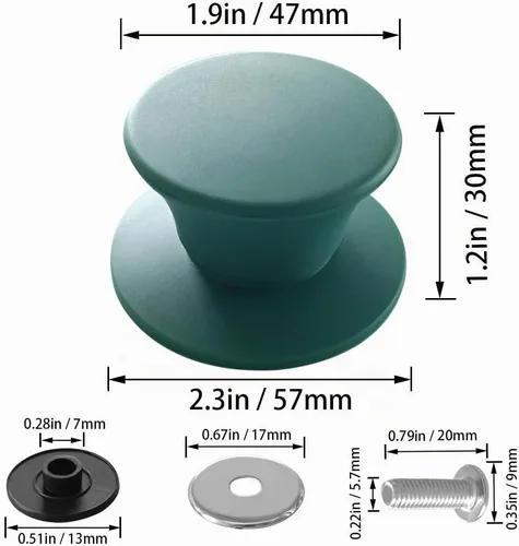 Vista 2 de Pomo universal de repuesto para tapas de sartén, cubierta de silicona resistente al calor, asas de sujeción, sin BPA, aptas para lavavajillas, se