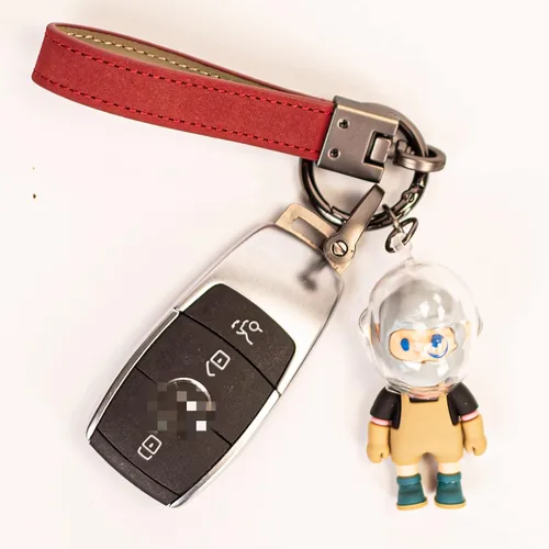Vista 4 de BigPong Llavero de cuero para llaves del hogar y del coche, antipérdida, impermeable y duradero, llaveros para hombres y mujeres