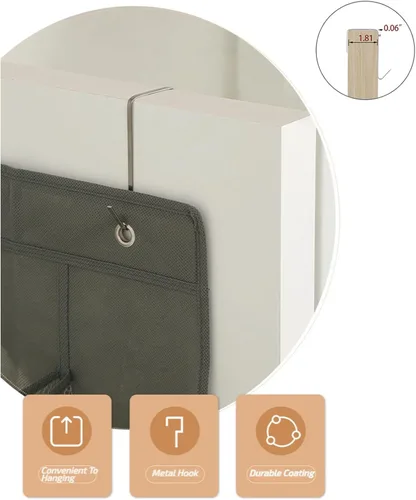 Vista 3 de Organizador de zapatos para armario, 28 secciones colgante, zapatero para puerta sobre la puerta, organizador de zapatos (blanco)