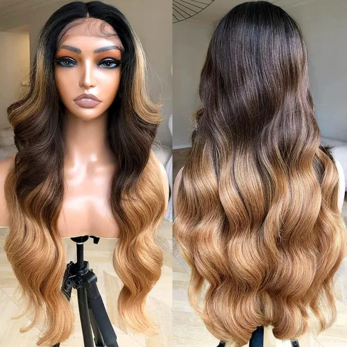 Vista 2 de #2/27 Peluca de cabello humano ondulado natural con encaje frontal transparente HD de 13 x 6 pulgadas, 150 % de densidad, sin pegamento, cabello