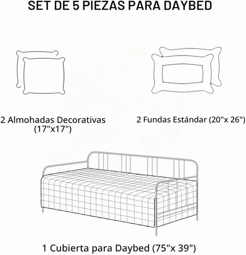 Vista 6 de Juego de Funda para Sofá Cama de 5 Piezas Juegos de Ropa de Cama para Sofá Cama Twin para Todas las Estaciones Edredón Ligero para Sofá Cama