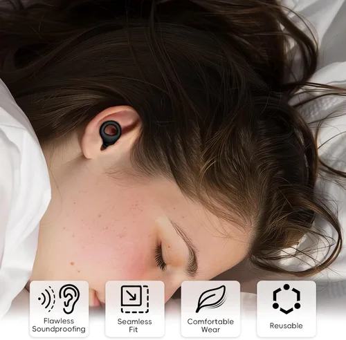 Vista 3 de Tapones para los oídos con cancelación de ruido para dormir y concentración, nuevos tapones flexibles para los oídos para una mejor atenuación, 2