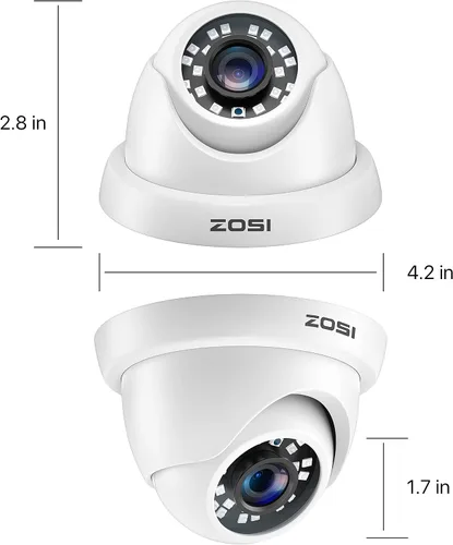 Vista 9 de ZOSI 1080P FULL HD 4-en-1 TVI/CVI/AHD/CVBS Cámara de seguridad 1920TVL Interior al aire libre día noche vigilancia CCTV Cámara domo para HD-TVI