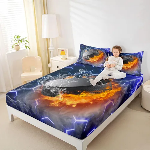 Vista 26 de Sábana bajera de galaxia tamaño individual, juego de ropa de cama con purpurina degradado para niños, niñas, niños y mujeres, decoración