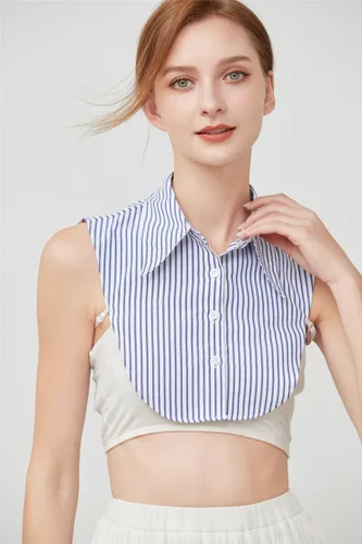 Vista 7 de YEKEYI Cuello Falso de Camisa Cuello Falso Desmontable Puños de Muñeca Puños de Manga Falsa Cuello de Media Camisa