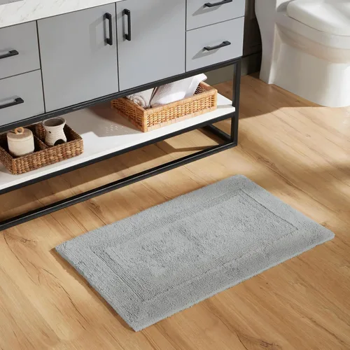 Vista 459 de Better Trends - Juego de 2 alfombras de baño 100% algodón, extra suaves, con borlas, de 17" x 24", alfombra de baño superabsorbente y reversible