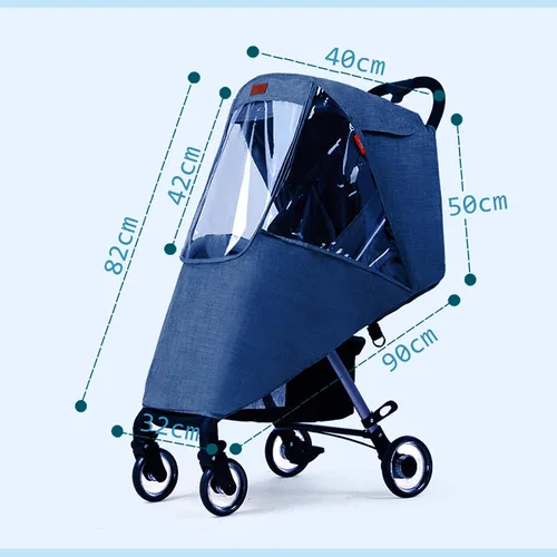 Vista 7 de Protector contra el Clima Frío para Cochecito de Bebé Escudo de Invierno Universal Resistente al Viento Cubierta de Lluvia para Cochecito Protección