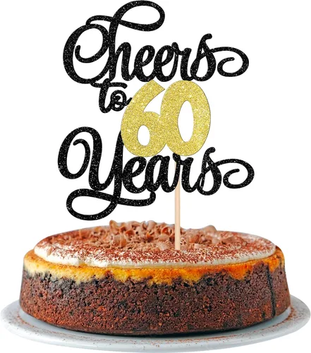 Vista 13 de 1 pieza de decoración para tartas de 40 años con purpurina para pastel de 40 años, 40 años, decoración fabulosa para tartas de cumpleaños de 40 Negro