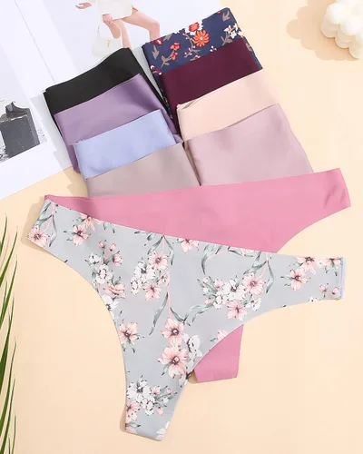Vista 7 de ROSYCORAL Paquete de 10 tangas sin costuras para mujer bragas transpirables de tiro bajo ropa interior invisible hipster tanga que no se muestra