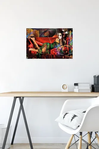 Vista 6 de Trends International Jumbie - Geisha Wall Poster, 14.72" x 22.37", Premium Poster & Push Pin Bundle
