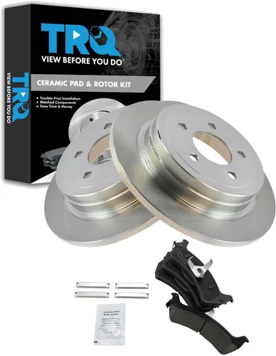 Vista 43 de TRQ Juego de pastillas de freno y rotor de cerámica trasera compatible con Honda Accord V6 1998-02 3.0L con frenos de disco traseros 02-06 Acura RSX