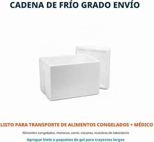 Vista 7 de Enfriador de espuma de poliestireno, baúl de hielo (27 cuartos de galón), 12 x 14 x 17 pulgadas