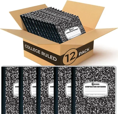 Vista 10 de Rosmonde Cuadernos de composición con rayas universitarias, paquete de 5, 200 páginas (100 hojas), 9-3/4 x 7-1/2 pulgadas, libro de composición